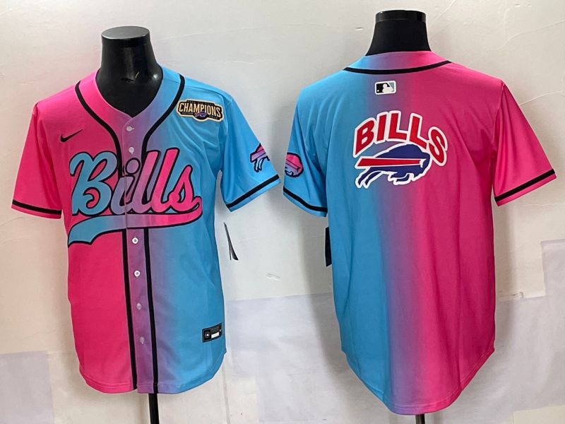 Men 2025 Buffalo Bills Blank Blue pink Nike Limited NFL Jersey 006